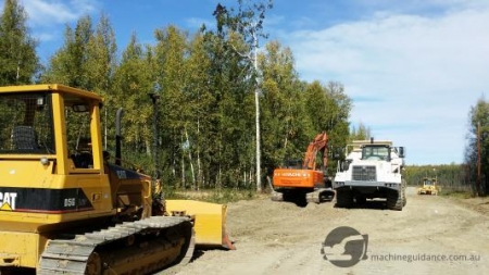 Subdivision roadworks with machine guidance